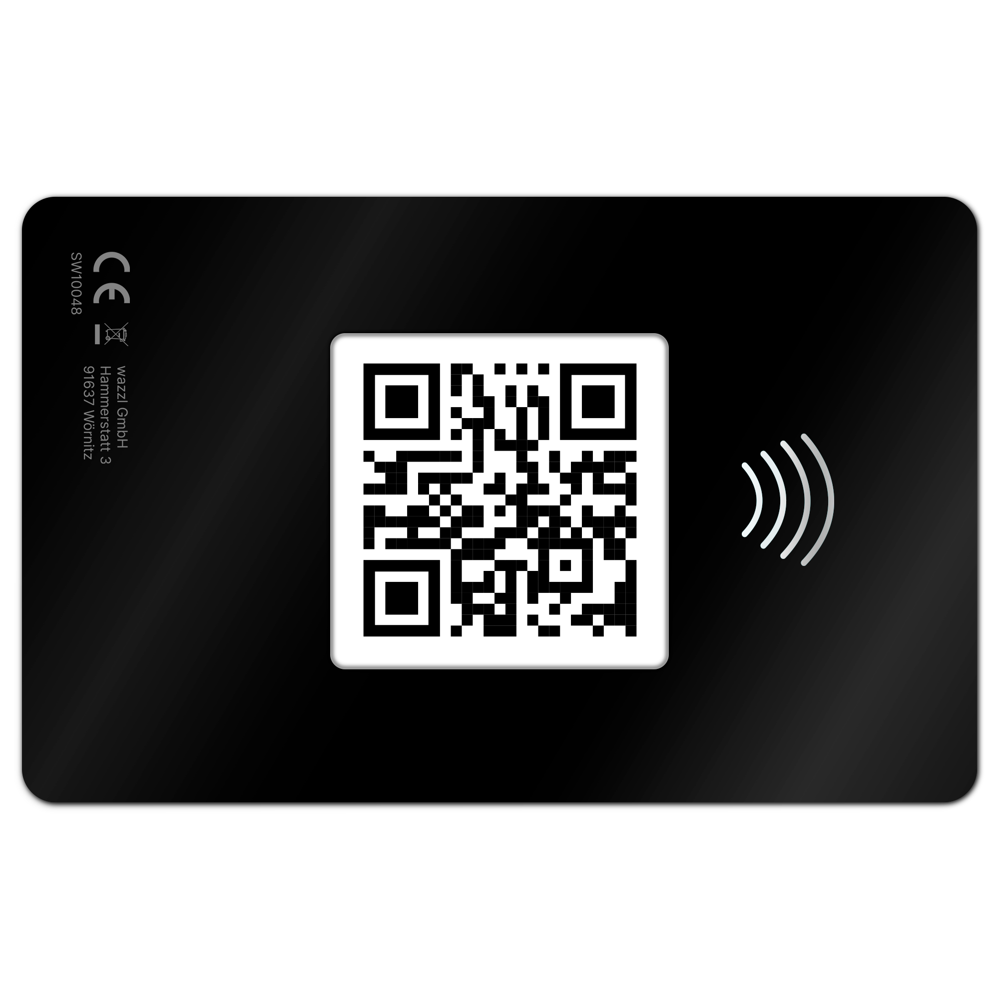 personalisierbare Metallkarte anthrazit (Laser) - Digitale Visitenkarte NFC