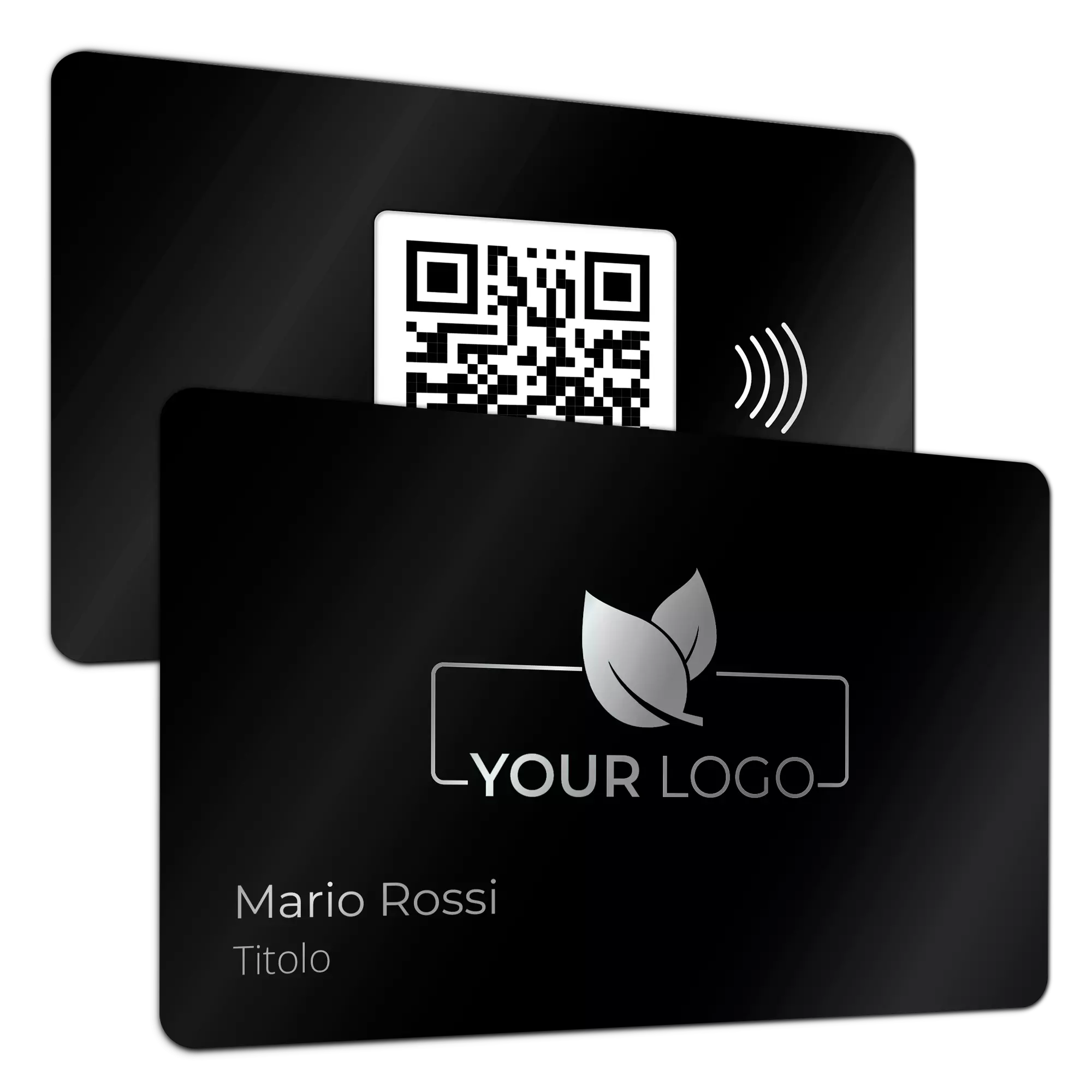 Biglietto da visita personalizzabile in metallo antracite (Laser) - Biglietto  da visita digitale NFC, Design online